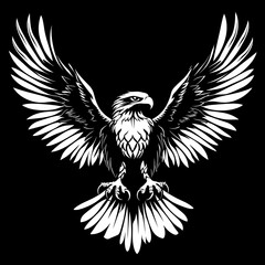 Obraz premium Powerful eagle in flight, graphic design, symbol of freedom