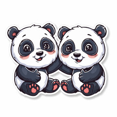 Fototapeta premium Two panda Hugging