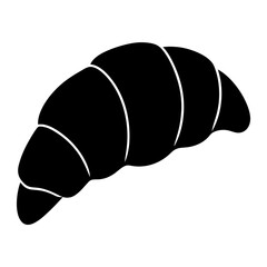 Silhouette of a croissant on white background