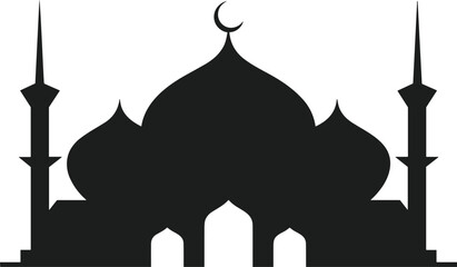 Minimalist Mosque Silhouette Vector – Elegant Islamic Architecture