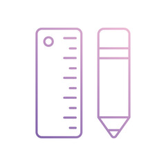 Ruler icon isolated on a white background. Vector illustration.