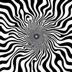 Abstract black and white radial lines