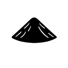 Fototapeta premium Black and White Pile of Dirt: A simple, minimalist illustration of a pile of dirt, depicted in solid black against a white background. Perfect for minimalist design projects.