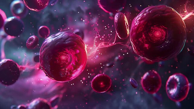 blood cells carrying nutrition through the blood vessels