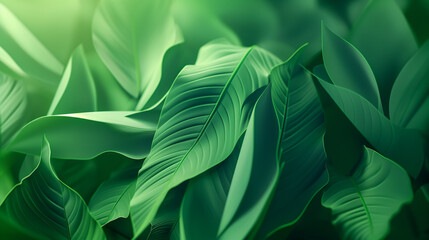 Vibrant Green Leaves in a Natural Pattern
