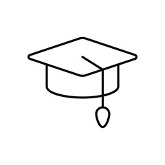 Graduation Cap icon isolated on a white background. Vector illustration.