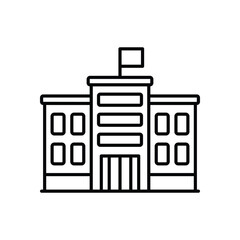 School Building icon isolated on a white background. Vector illustration.