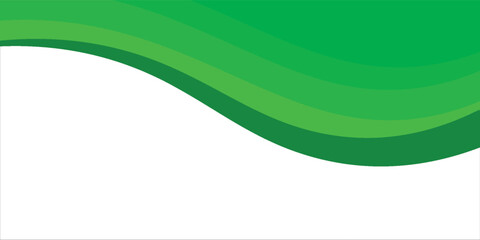 Abstract White and Green wave wide modern simple background art banner
