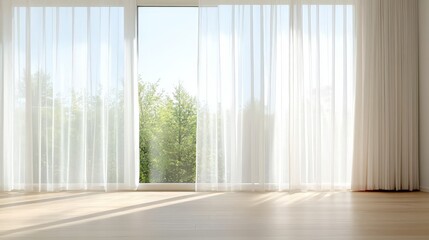 Achieving Vision Through Clarity and Understanding, Bright interior with sheer curtains and a view of greenery outside, creating a serene atmosphere.