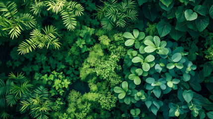 Vibrant Green Leaves in a Natural Pattern

