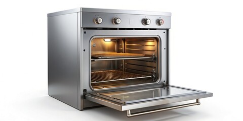 Obraz premium Modern Electric Oven Isolated on White Background â€“ Clean Studio Shot for Appliance Catalogs