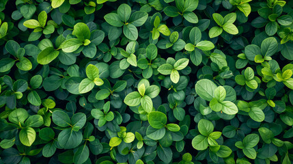 Vibrant Green Leaves in a Natural Pattern
