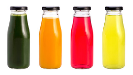 bottles of juice isolated