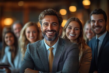 Business professionals celebrating a deal, diverse team, sharp details,