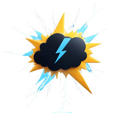 Dramatic thunderstorm illustration digital art graphic design vibrant colors eye-catching viewpoint weather concept