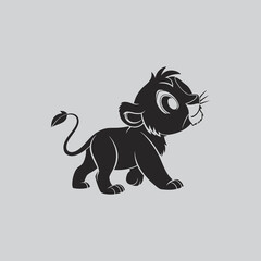 Friendly Baby Lion Head Vector Art
