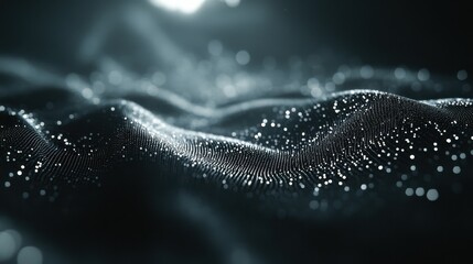 Close-up of scattered gleaming light particles glowing softly against a blurred background, suitable for text designs.