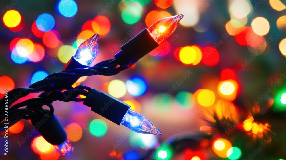 Poster close-up of scattered sharp lights with a sparkling effect, ideal for a clean background with space 