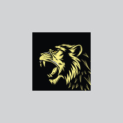 Wild Lion Head Vector Art for Branding and Sports vector logo