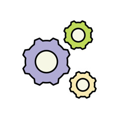 Cogs icon isolated on a white background. Vector illustration.