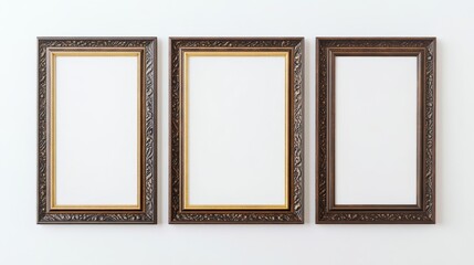 Set of four blank picture frames
