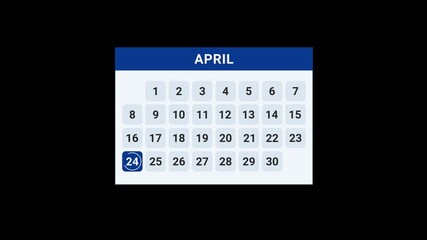 24th April Date Calendar Animation