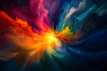 Emotional Explosion: Unleashing Inner Turmoil Through a Burst of Color and Light