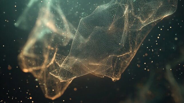 Abstract digital data plexus technology background with 4k animation of low polygonal lines and dots, representing network connectivity, digital data flow, and communication in a futuristic virtual sp