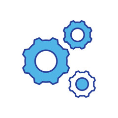 Cogs icon isolated on a white background. Vector illustration.