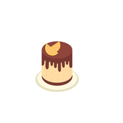 Cake with orange slice
