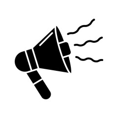 A vector rendering of a megaphone or handheld speaker icon, vector illustration, pictogram isolated on white background. color editable