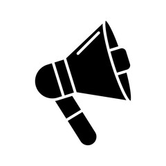 A vector rendering of a megaphone or handheld speaker icon, vector illustration, pictogram isolated on white background. color editable