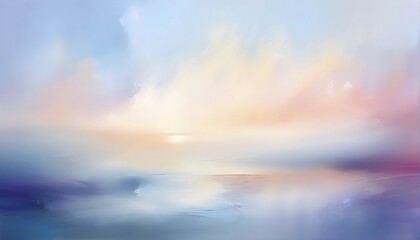 Fototapeta premium Abstract horizon line with layers of soft, pastel colors rising and falling, creating a soothing breathing rhythm, AI generated