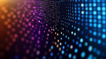 Abstract futuristic digital interface with glowing data streams and vibrant neon colors, representing cybersecurity, artificial intelligence, and technological innovation.  

