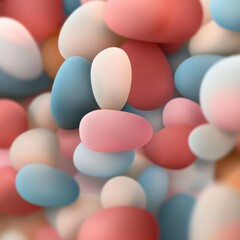 Pastel Colored Eggs  Abstract Background  Smooth Stones  Soft Texture  Easter Theme