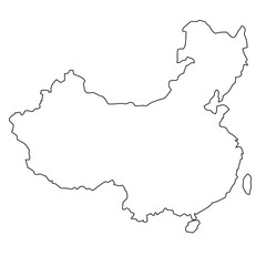 Outline, map of China