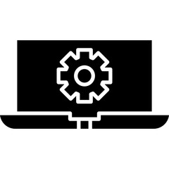 Laptop Settings icon single vector illustration