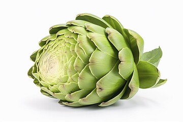 Obraz premium Single artichoke on white background. KI generiert, generiert, AI generated