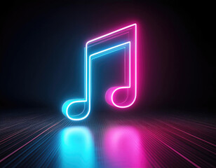 Pink and Blue neon light Music icon 