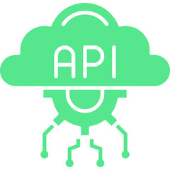 API icon single vector illustration