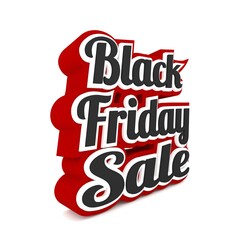 Black Friday Sale on a white background, 3d rendering