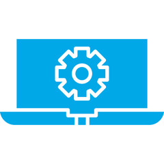 Laptop Settings icon single vector illustration