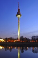 Naklejka premium Fernmeldeturm Mannheim, telecommunication tower, Mannheim, Baden-Württemberg, Germany, Europe