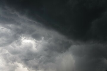 Dramatic lighting mood with dark thunderclouds, dark clouds, thunderstorms, Berchtesgadener Land, Upper Bavaria, Bavaria, Germany, Europe