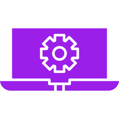 Laptop Settings icon single vector illustration
