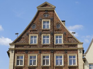 Stepped gable, Historic merchant's house, Old town, Warendorf, North Rhine-Westphalia, Germany, Europe