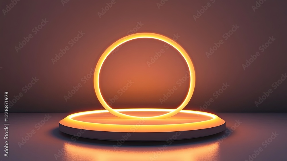 Poster a glowing light source creating a halo effect on a smooth surface, evoking warmth and protection. mi