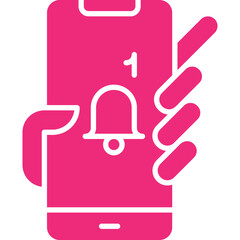 Holding Smartphone icon single vector illustration
