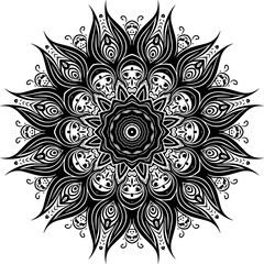 Beautiful floral pattern mandala art isolated on a white background, decoration element for meditation poster, yoga, banner, henna, invitation, cover page, design element mandala art, vector art