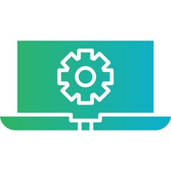 Laptop Settings icon single vector illustration
